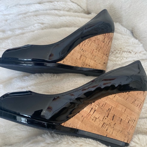 Prada Wedge shoes- Black Patient leather. - Picture 4 of 8